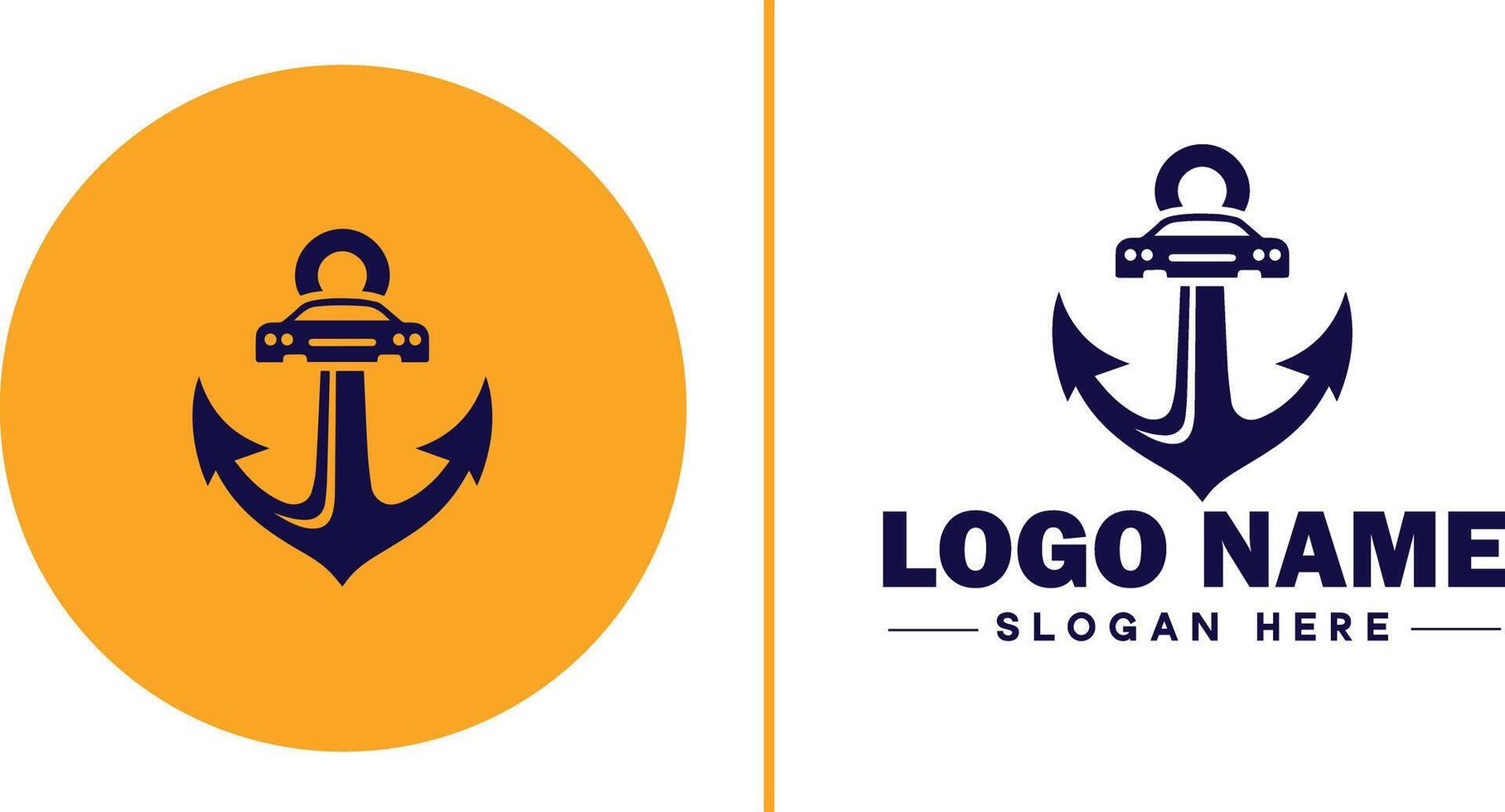 âncora logotipo ícone vetor para navio iate luxo marinho âncora ícone logotipo modelo