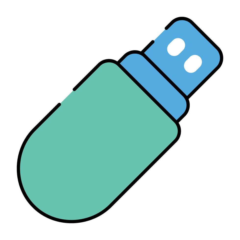 uma memória armazenamento dispositivo, ícone do universal serial ônibus vetor