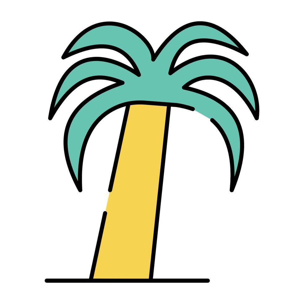 vetor Projeto ícone do de praia árvore