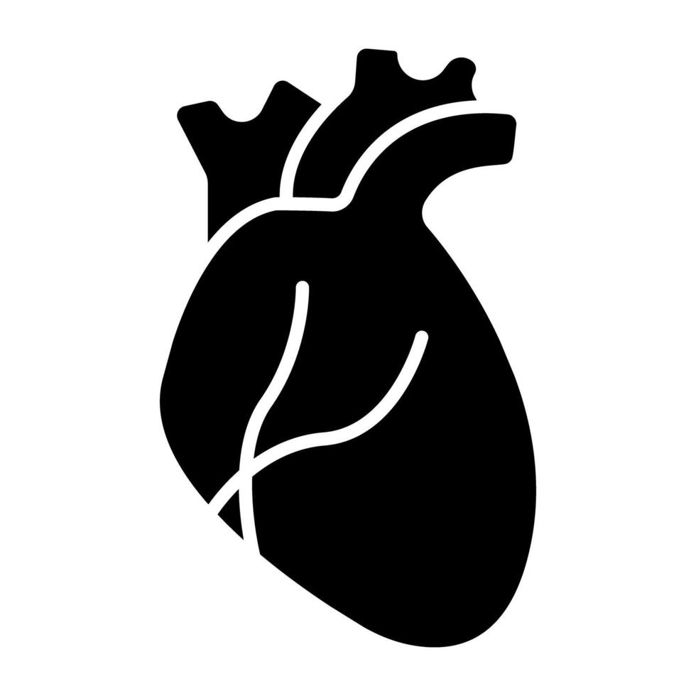uma sólido Projeto ícone do coração vetor