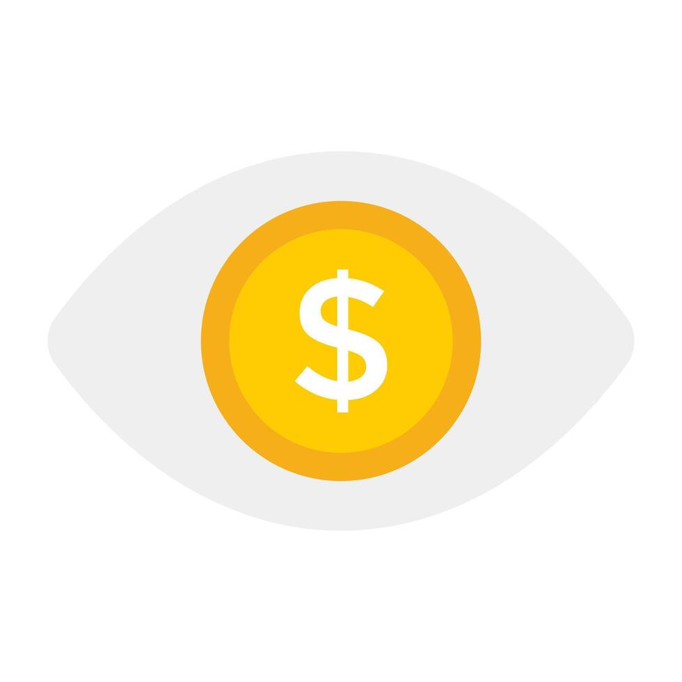 dólar olho mostrando conceito do o negócio olho ícone vetor