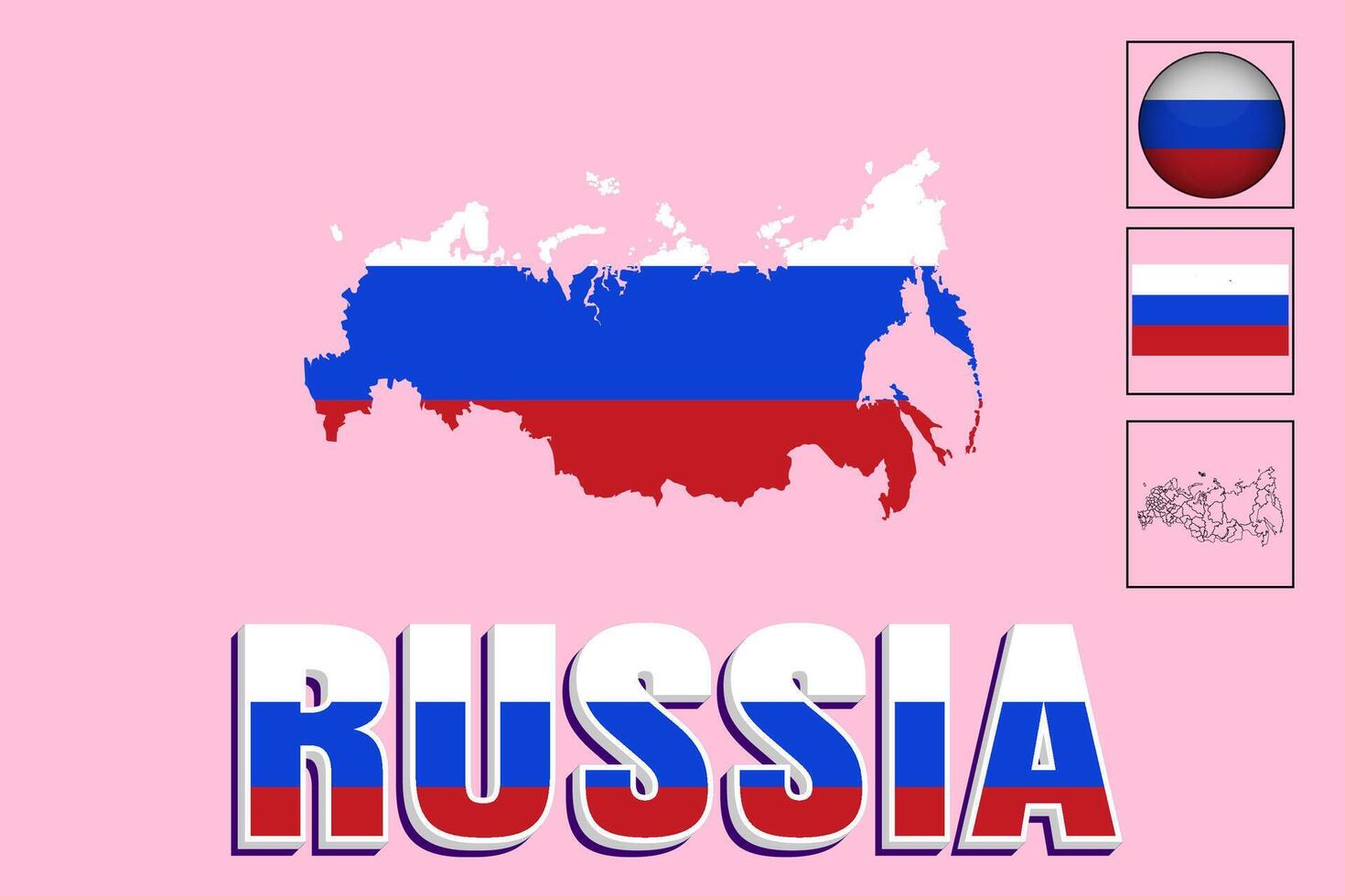 Rússia mapa e Rússia bandeira vetor desenhando