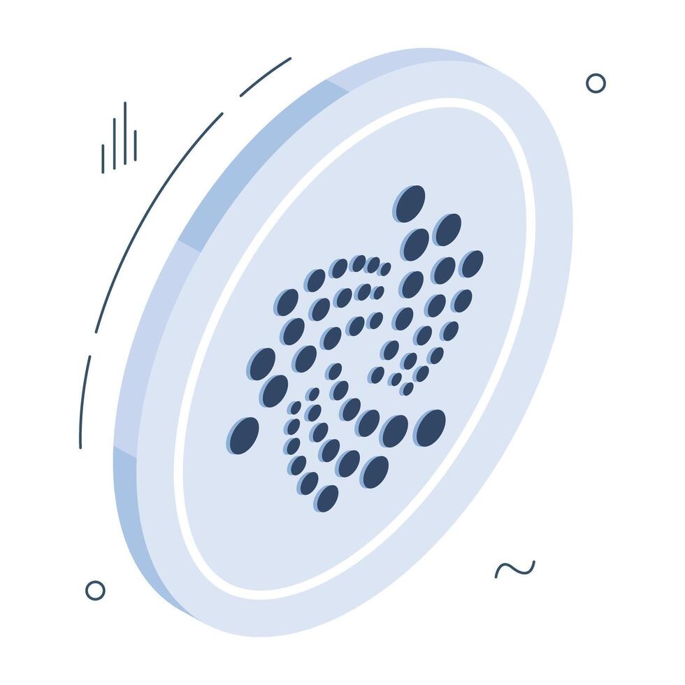 a ícone Projeto do iota moeda vetor