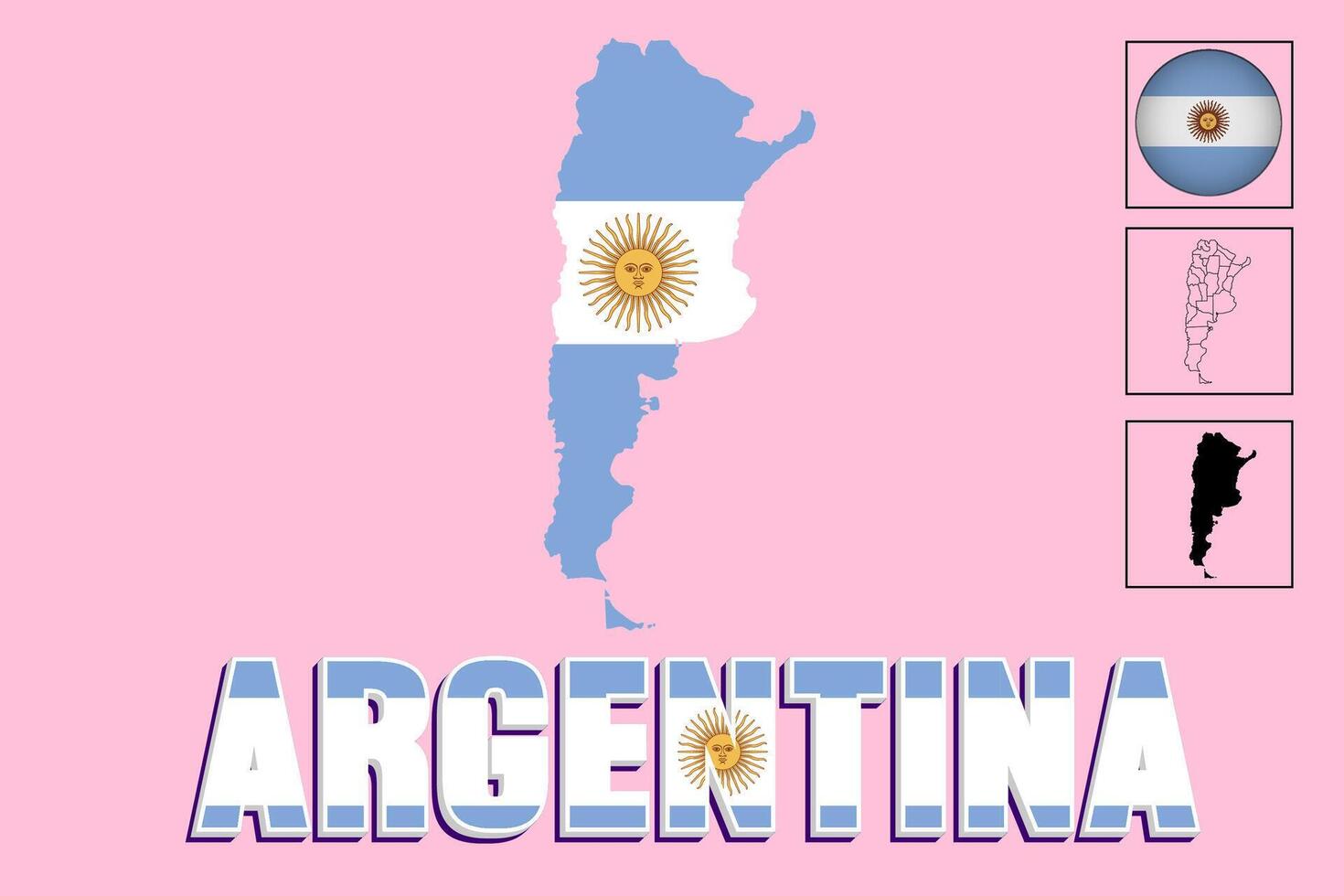 Argentina mapa e Argentina bandeira vetor desenhando