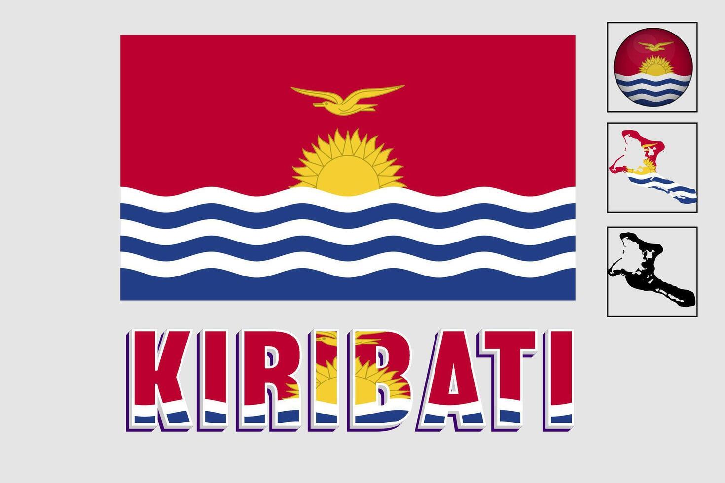 Kiribati mapa e bandeira dentro vetor ilustração