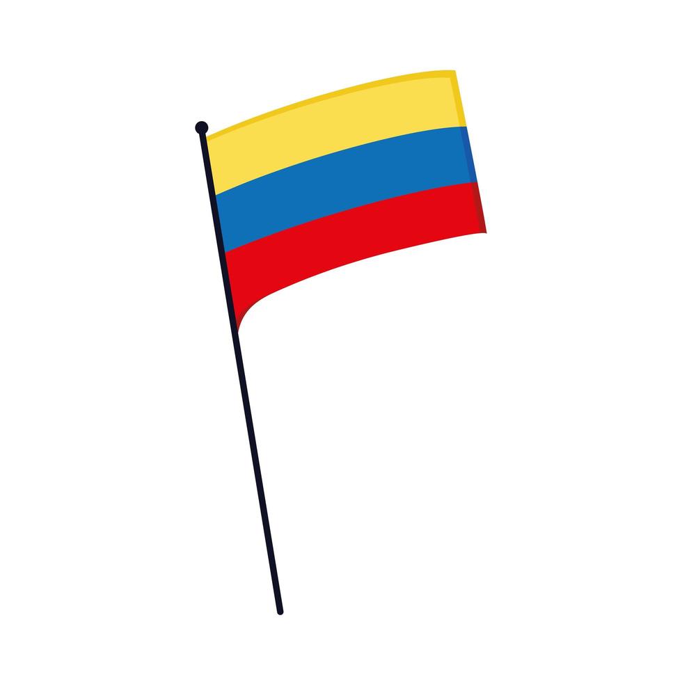 bandeira colombiana no mastro vetor