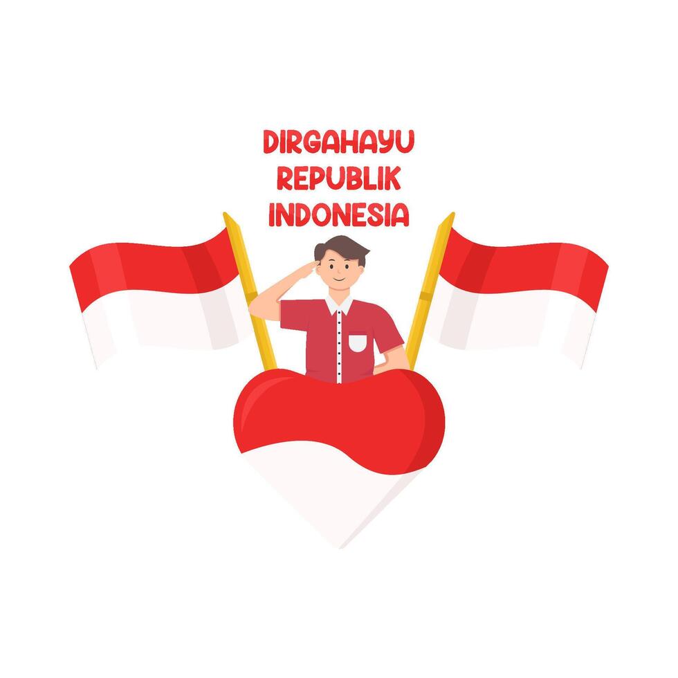 ilustração do dirgahayu republik Indonésia vetor