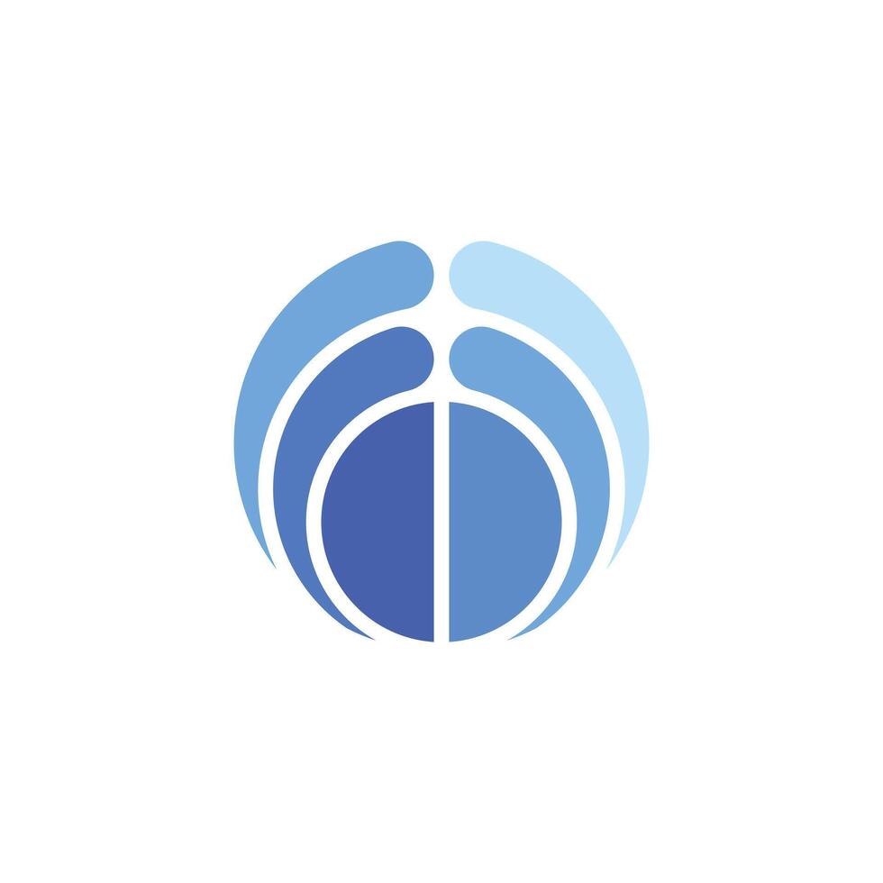 esfera azul respingo água símbolo logotipo vetor