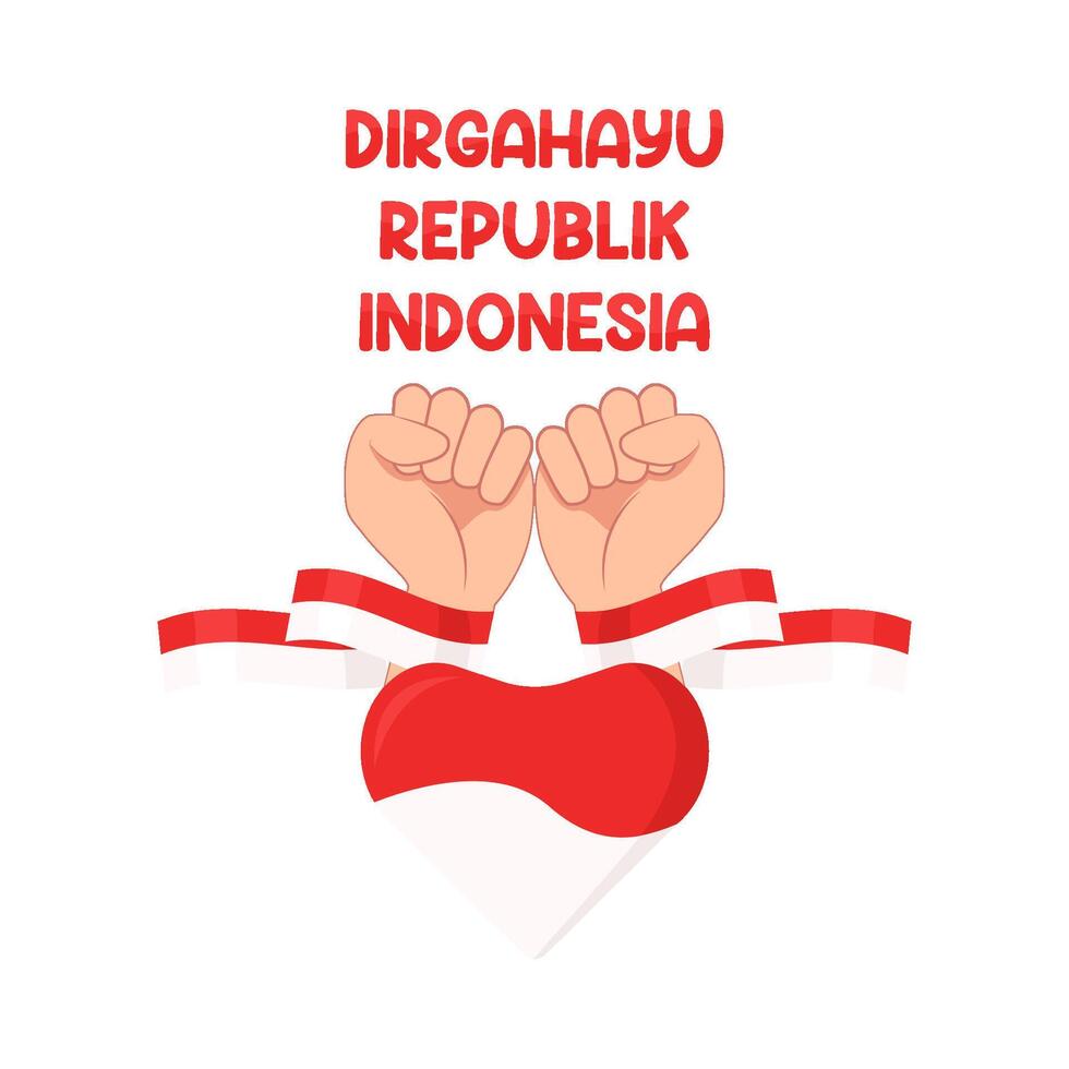 ilustração do dirgahayu republik Indonésia vetor