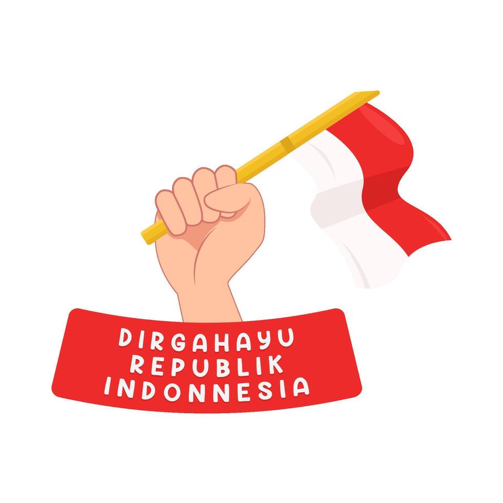 ilustração do dirgahayu republik Indonésia vetor