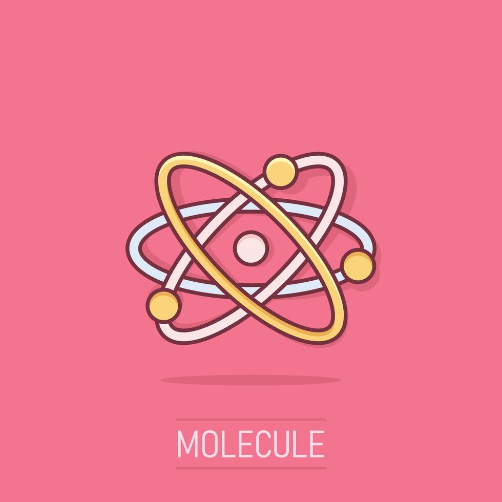 Ciência ícone dentro quadrinho estilo. dna célula desenho animado vetor ilustração em isolado fundo. molécula evolução respingo efeito o negócio conceito.