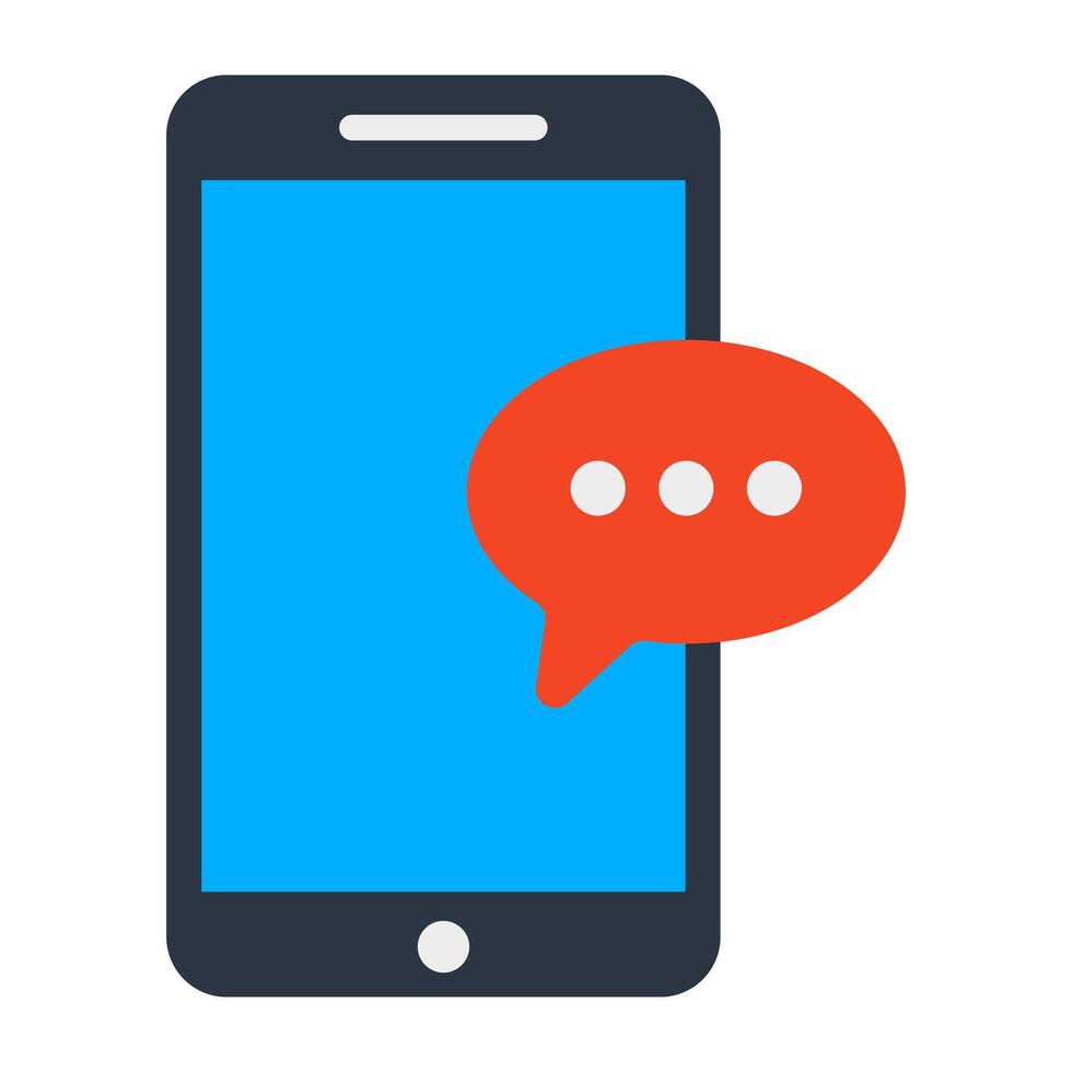 mensagem bolha dentro Smartphone, Móvel bate-papo ícone vetor