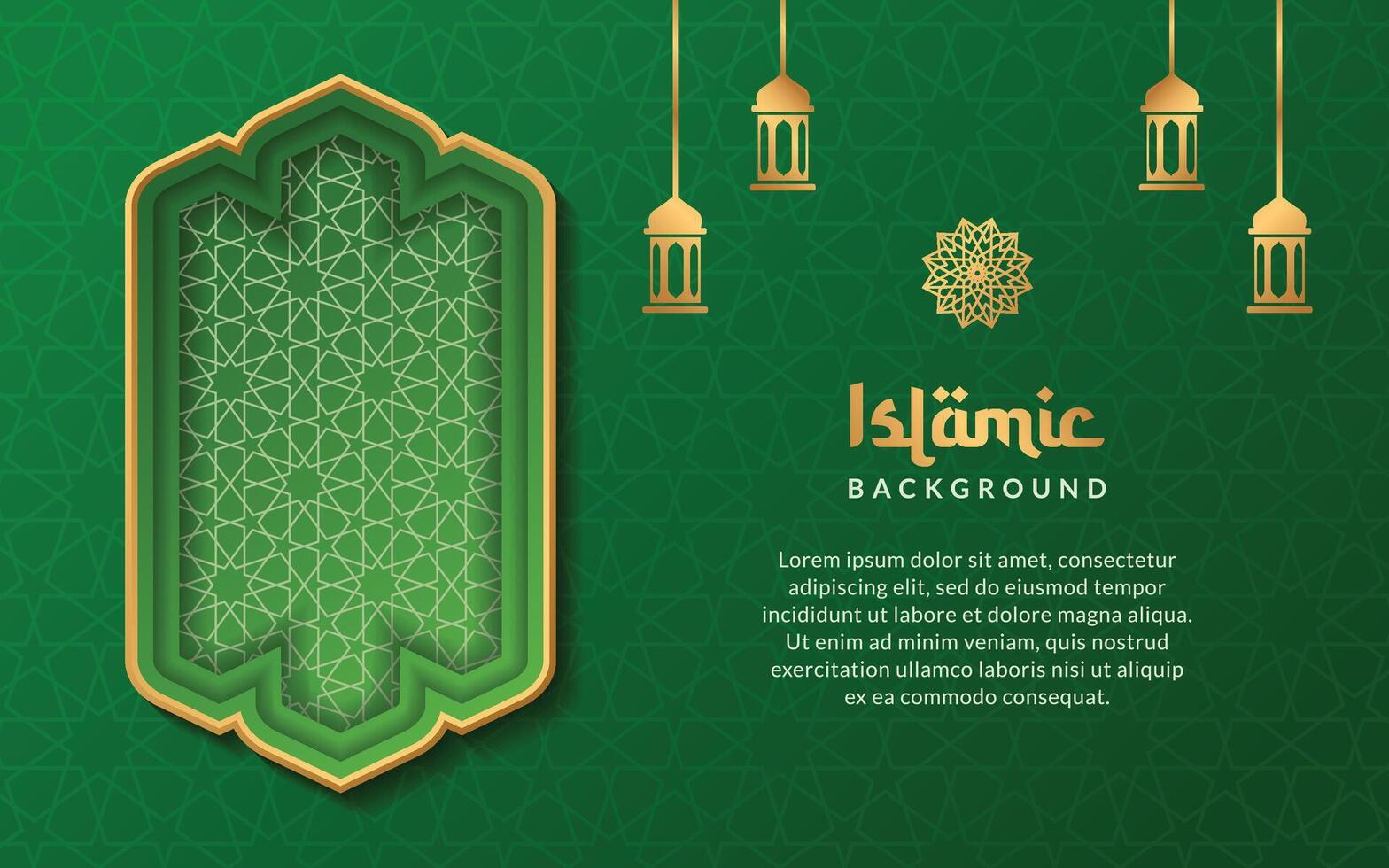 islâmico árabe fundo com Ramadã padronizar e decorativo enfeite quadro, Armação vetor