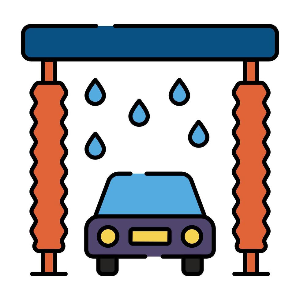 uma plano Projeto ícone do carro lavando vetor