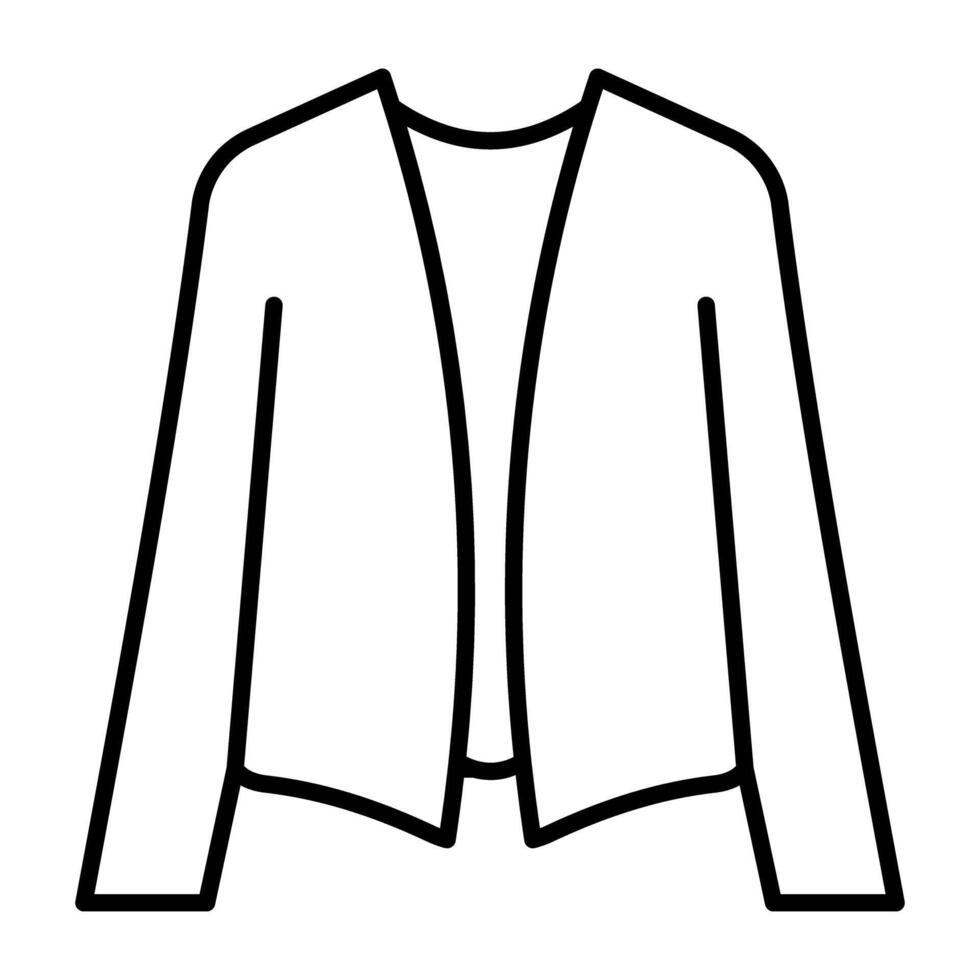 uma linear Projeto ícone do camisa, elegante vestuário vetor
