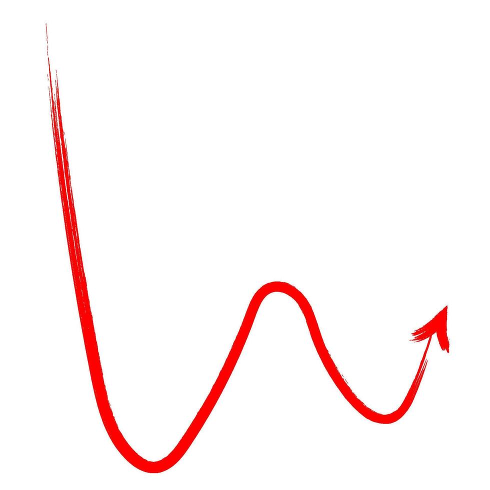 vermelho mão desenhado seta vetor