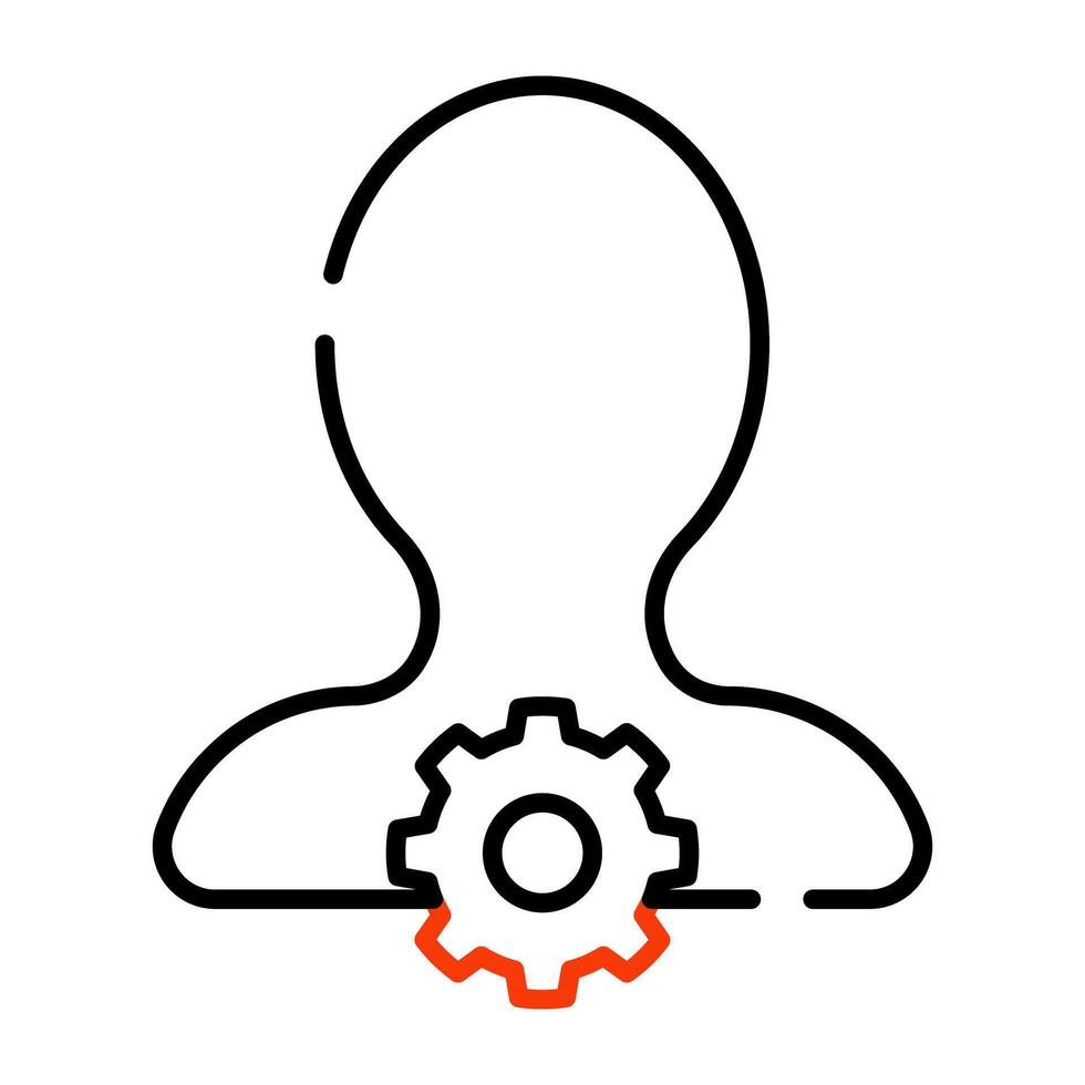 avatar com engrenagem, ícone do do utilizador configuração vetor
