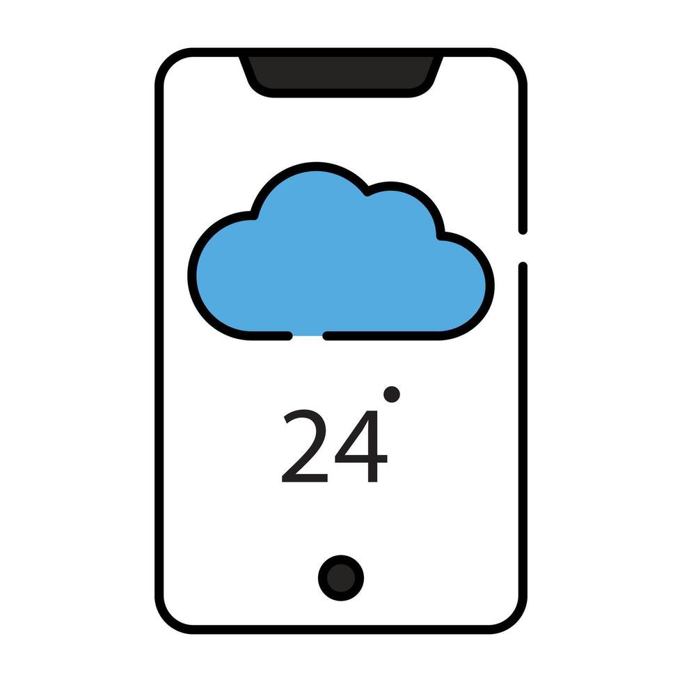 Móvel clima aplicativo ícone dentro editável Projeto vetor
