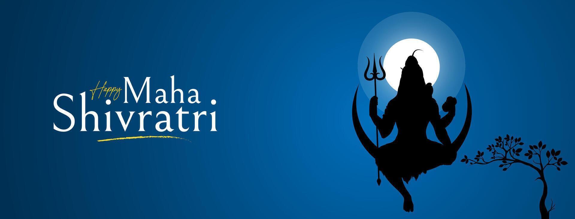 feliz maha Shivratri social meios de comunicação postar vetor