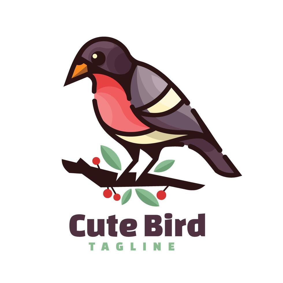 pássaro personagem logotipo mascote vetor