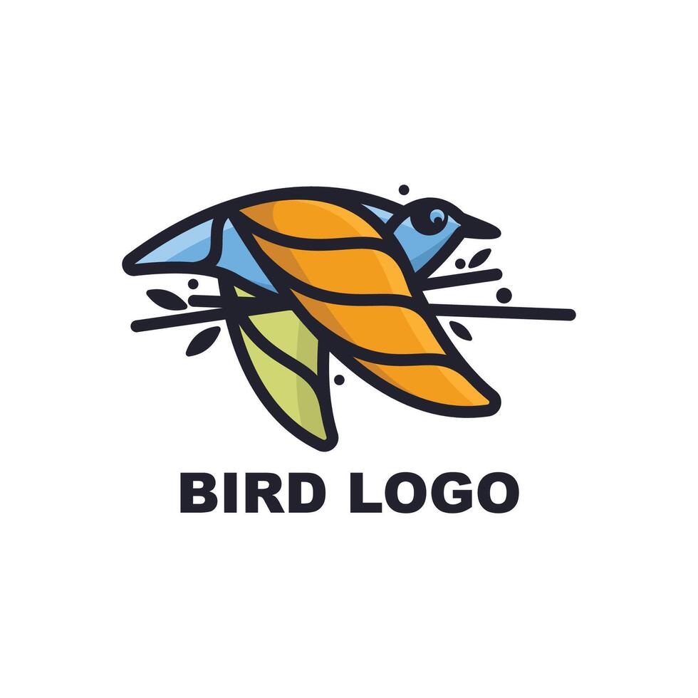 pássaro vôo pose colorida logotipo coleção vetor