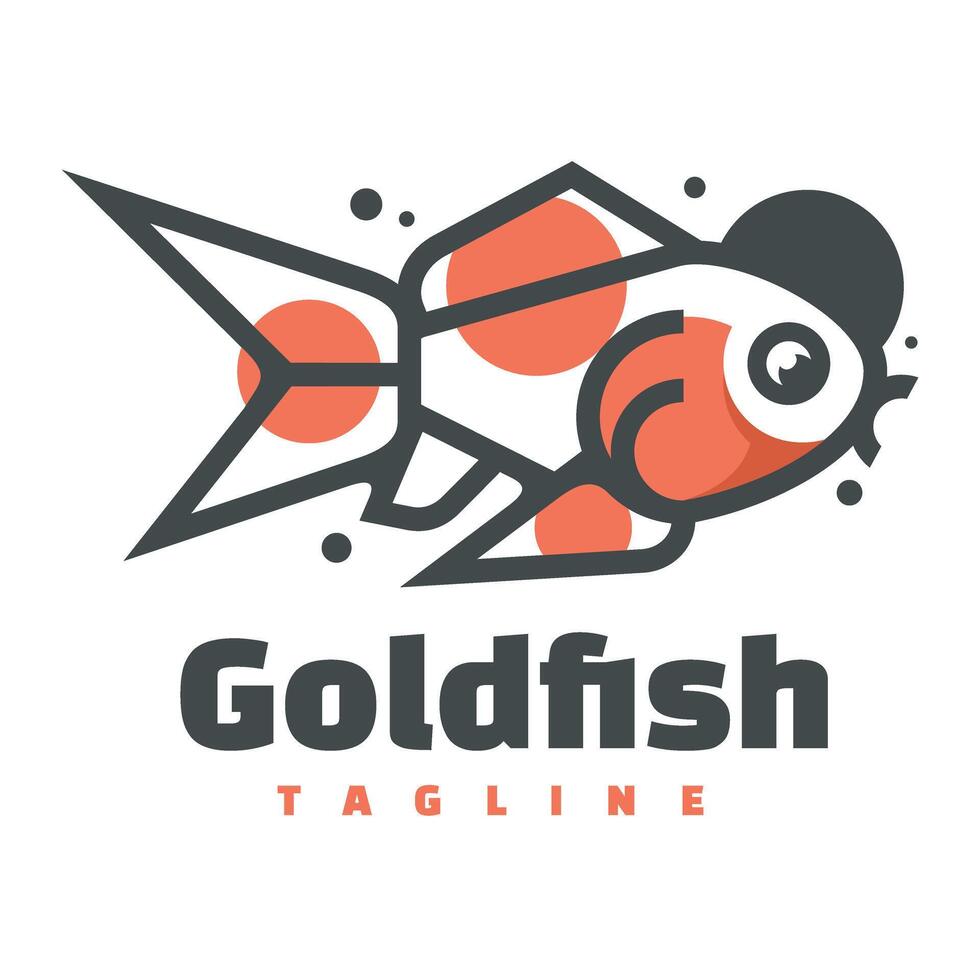 peixe personagem simples linha arte logotipo mascote vetor