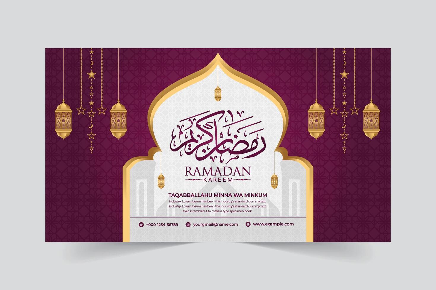 Ramadã kareem islâmico festival religioso rede bandeira modelo vetor