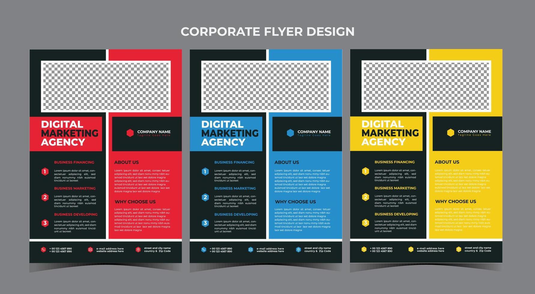 modelo de design de folheto de negócios corporativos vetor