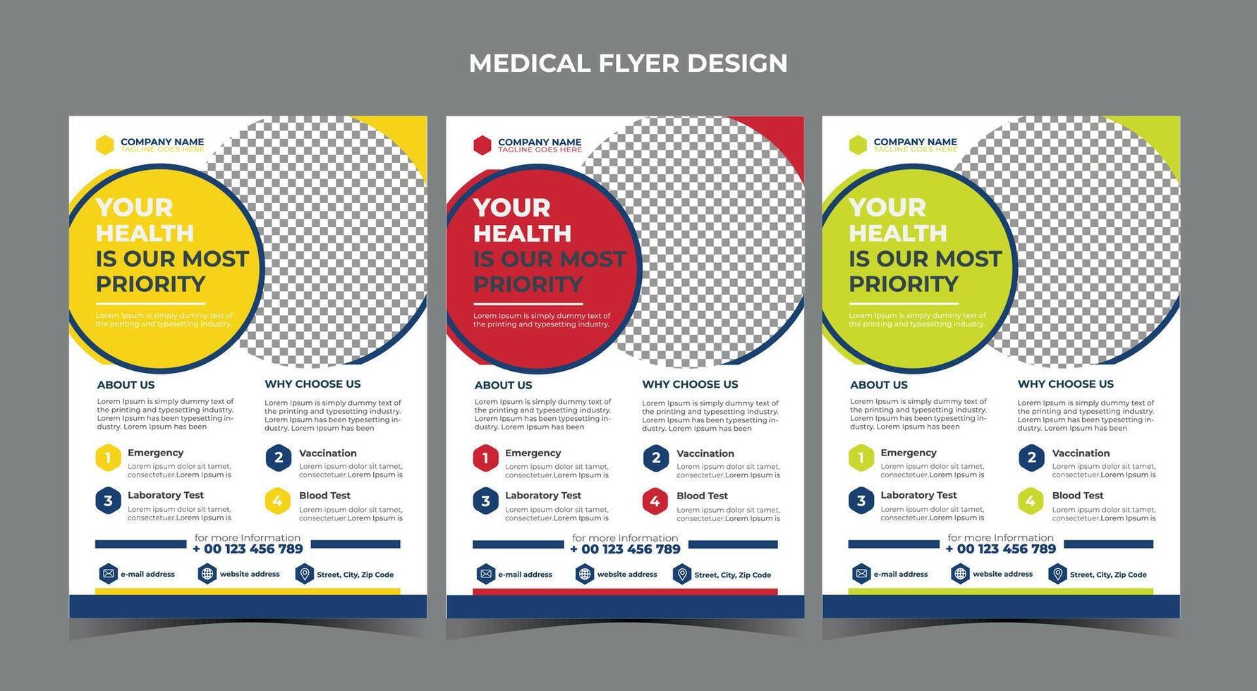 design de folheto médico e de saúde vetor