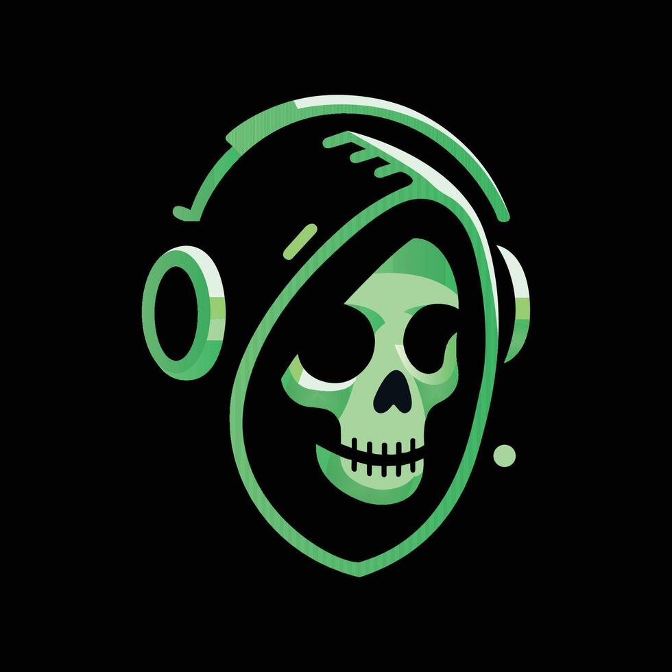 jogos logotipo crânio hacker Esportes logotipo Projeto vetor