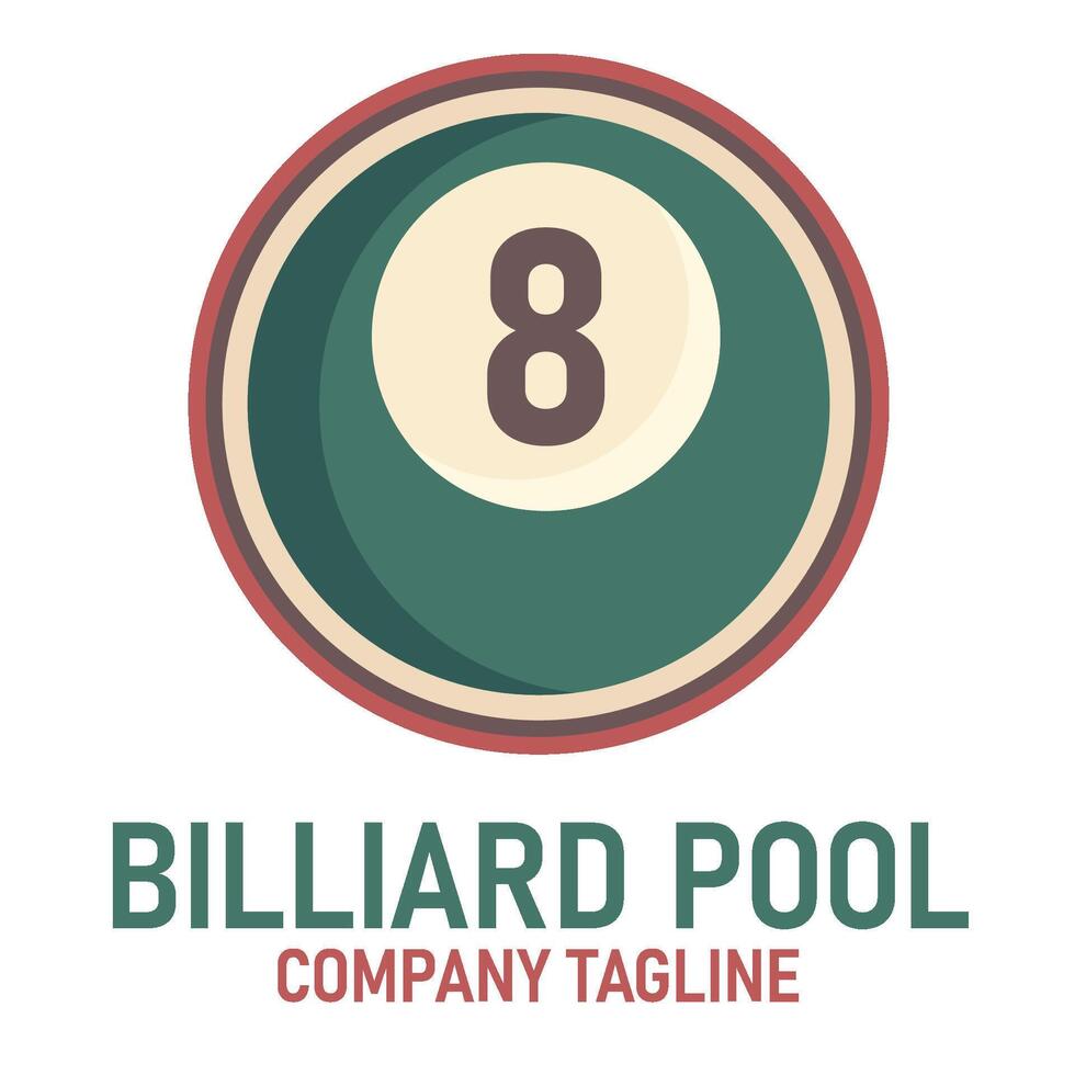 de bilhar piscina base logotipo editável vetor