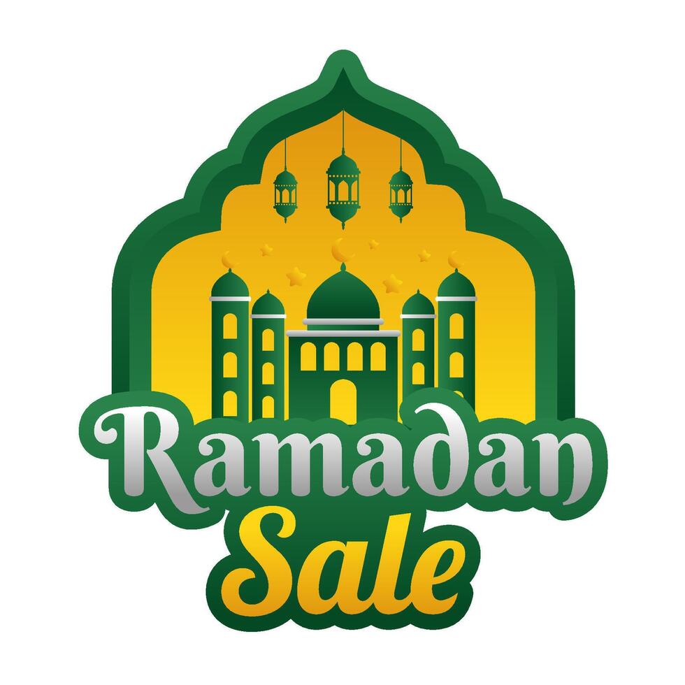 islâmico Ramadã venda rótulo crachá bandeira modelo Projeto fundo vetor