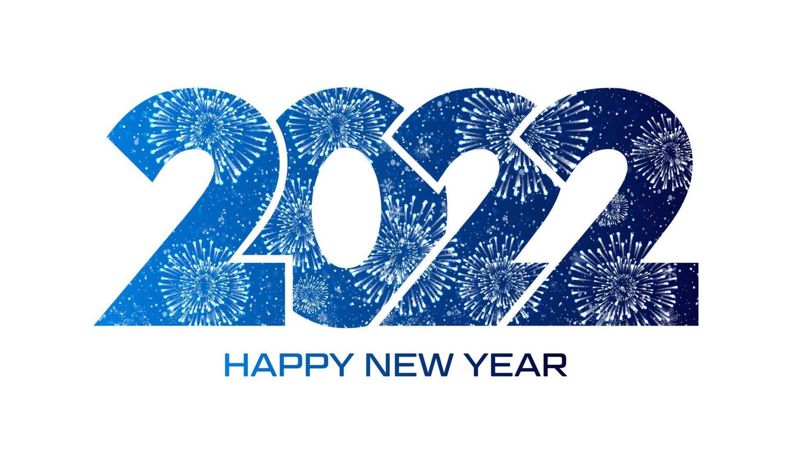 feliz ano novo design de texto 2022 vetor