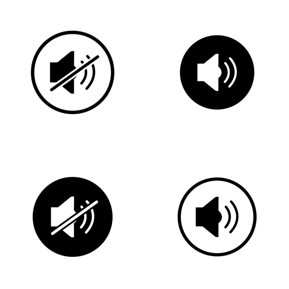som volume ícone definir. alto falante símbolo isolado com Preto cor. volume ao controle. pró vetor
