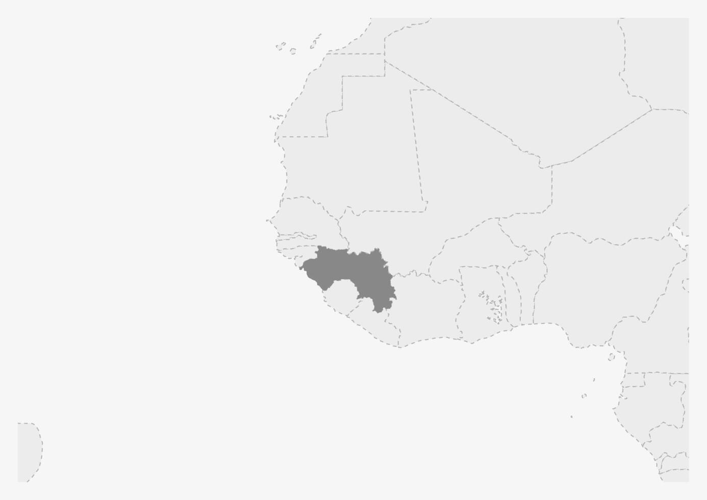 mapa do África com em destaque Guiné mapa vetor