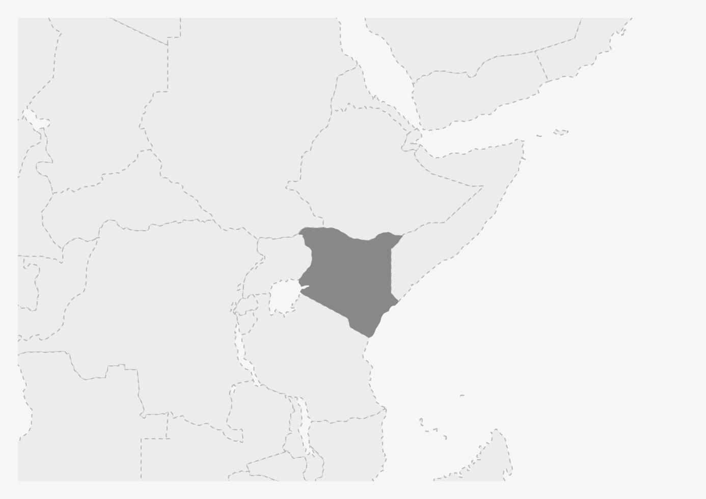 mapa do África com em destaque Quênia mapa vetor