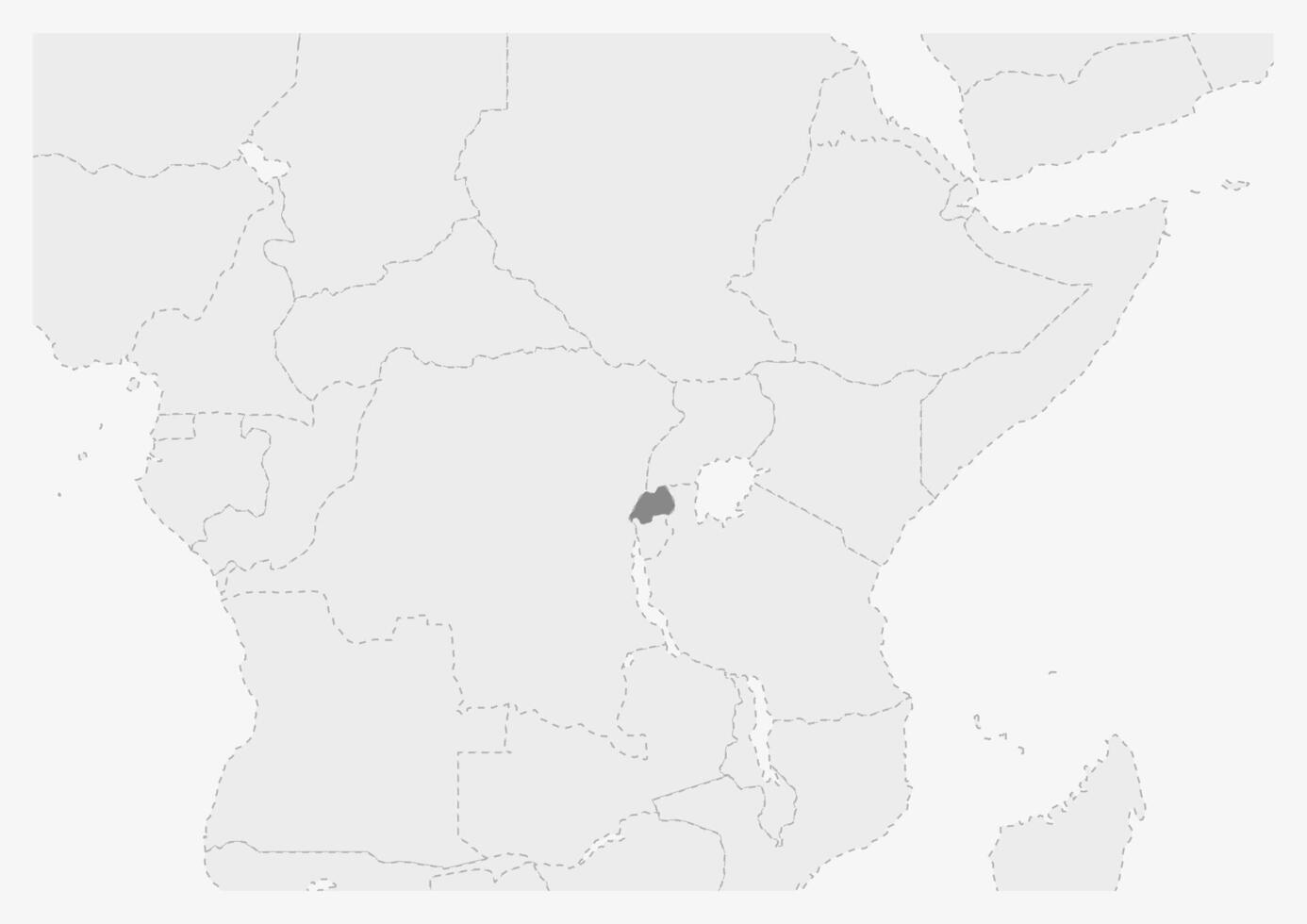 mapa do África com em destaque Ruanda mapa vetor