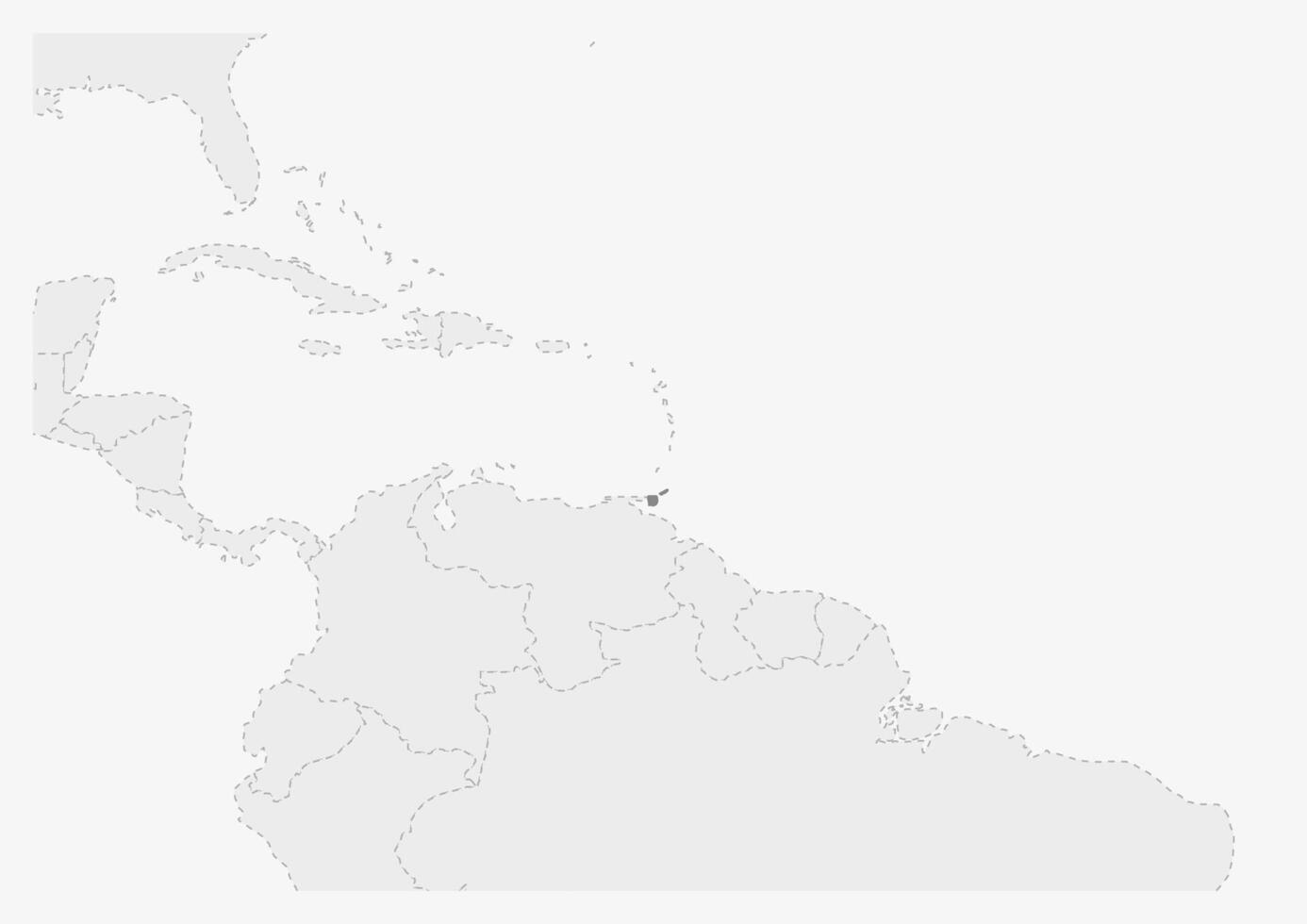 mapa do América com em destaque trinidad e tobago mapa vetor