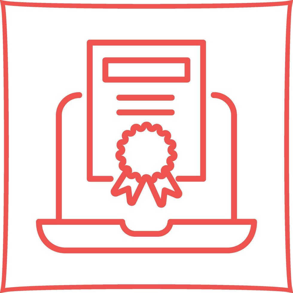 ícone de vetor de certificado online