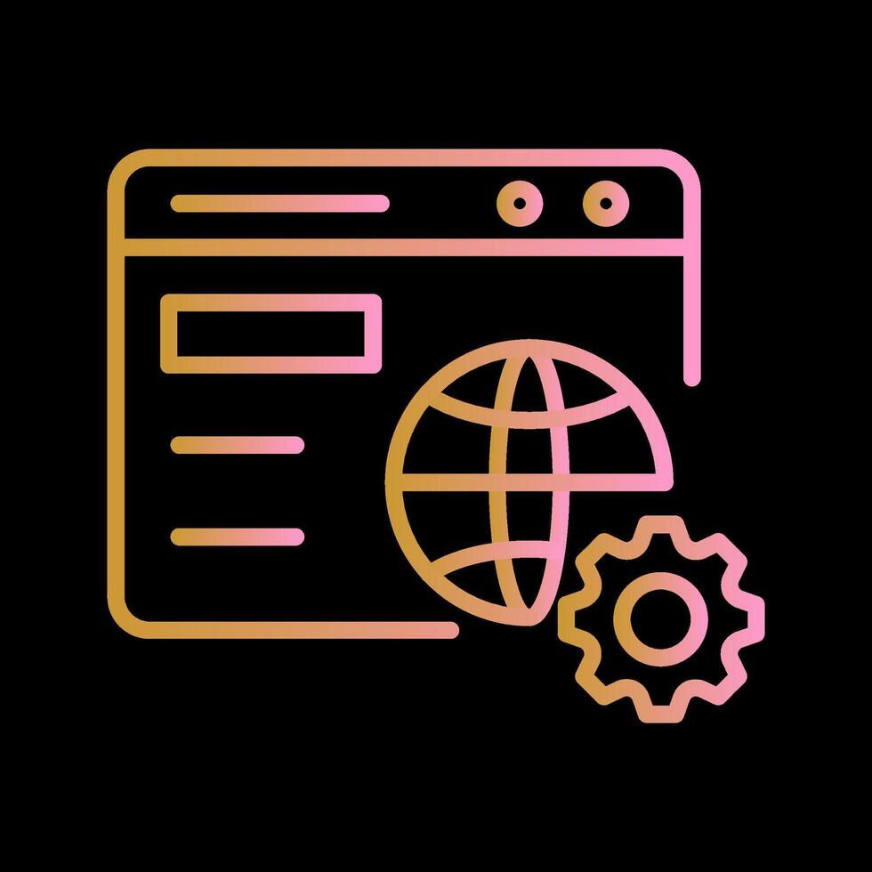 ícone de vetor de configuração do navegador