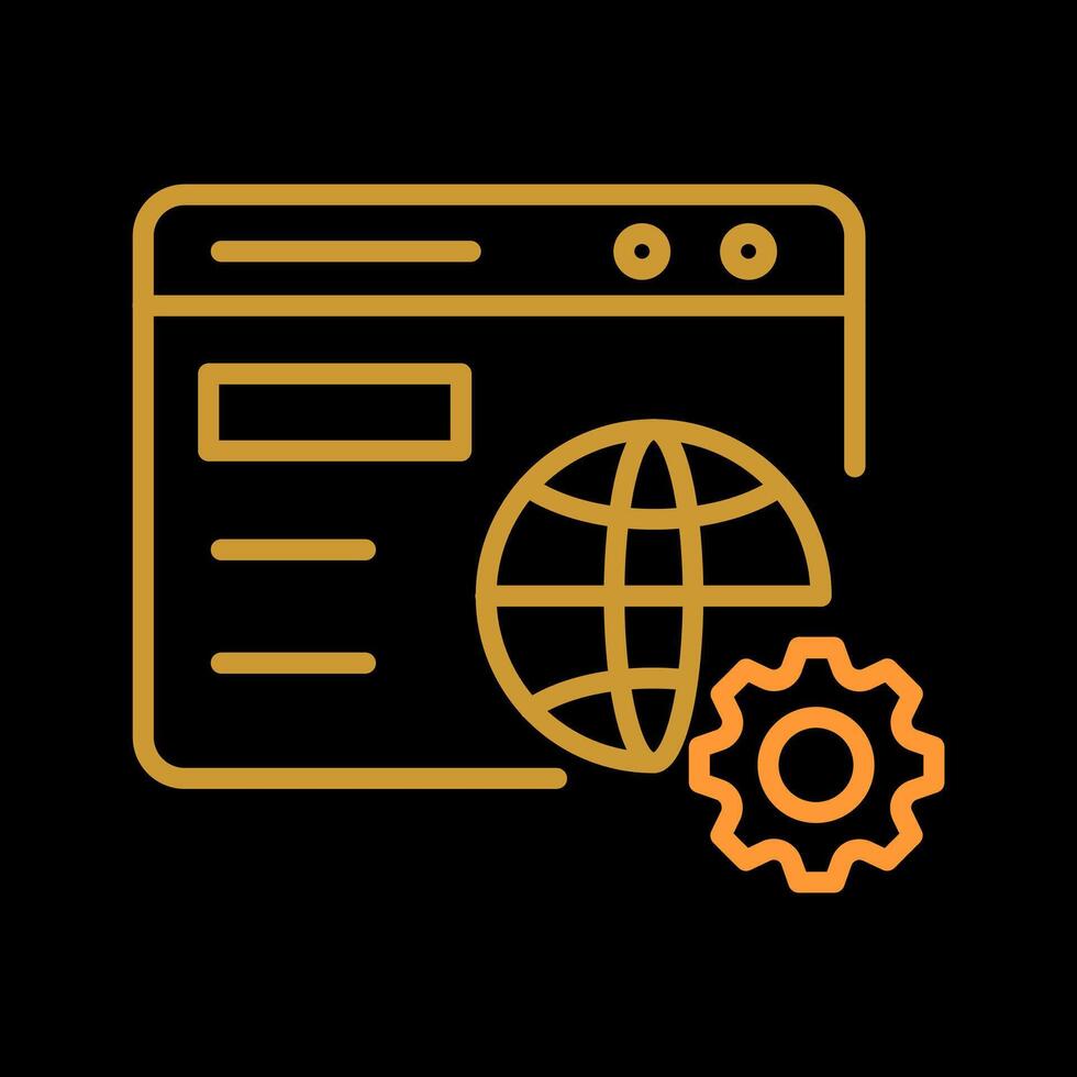 ícone de vetor de configuração do navegador
