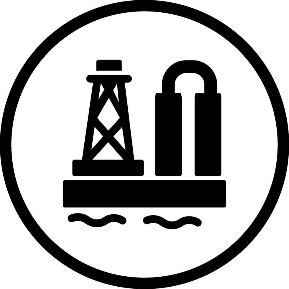 ícone de vetor de plataforma de petróleo