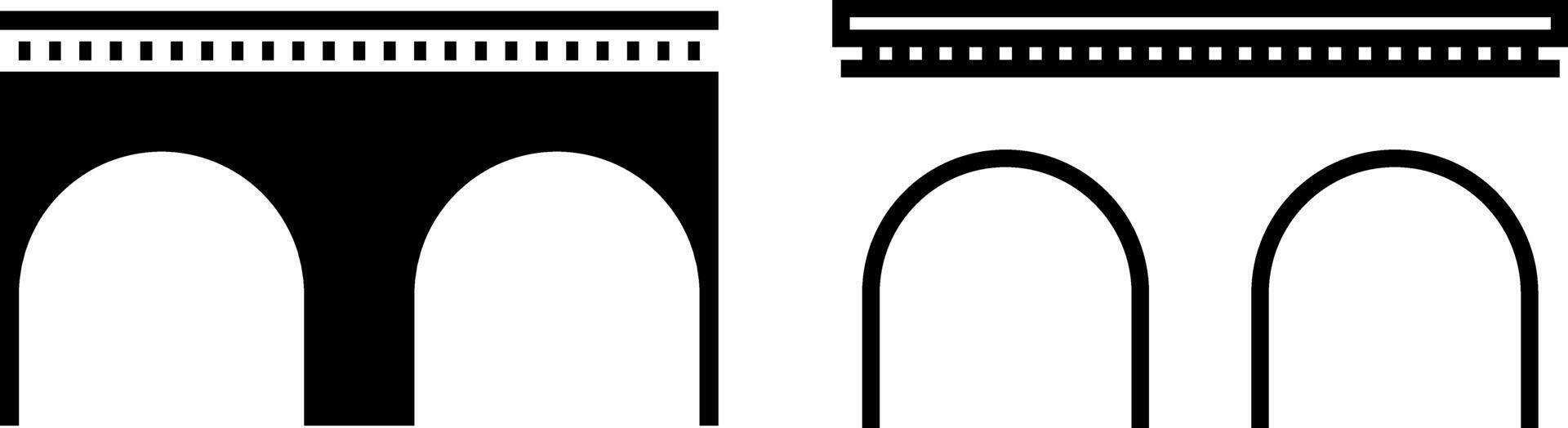 ponte construção ícone, sinal, ou símbolo dentro glifo e linha estilo isolado em transparente fundo. vetor ilustração
