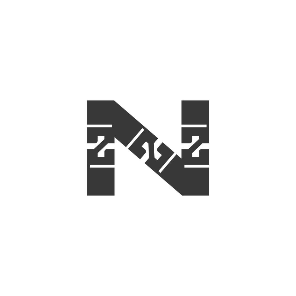iniciais cartas logotipo zn, nz, z e n vetor
