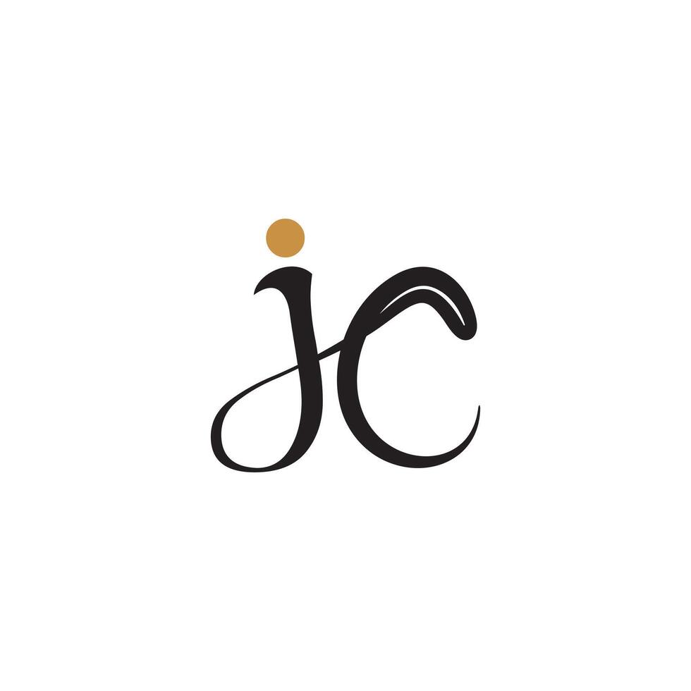 letras do alfabeto iniciais monograma logotipo jc, cj, j e c vetor