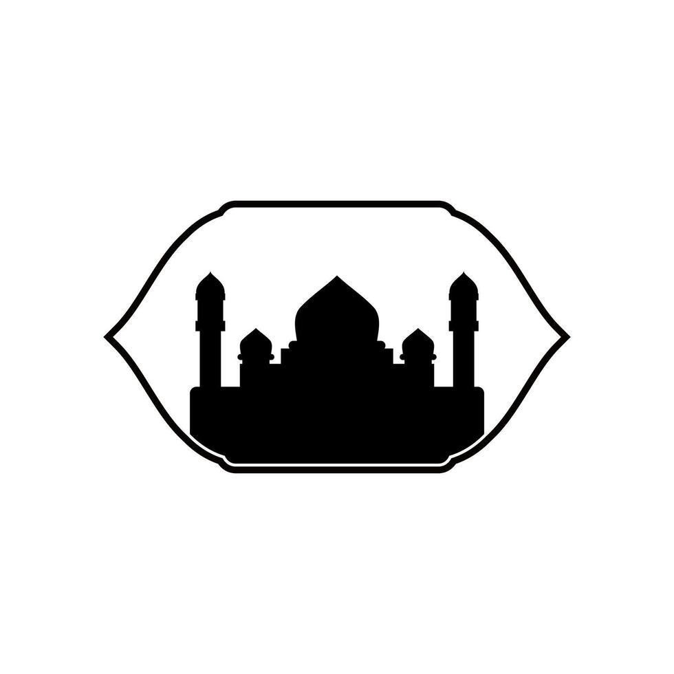 mesquita logotipo vecor ilustração. muçulmano mesquita silhueta logotipo modelo. Ramadã kareem, eid Mubarak vetor