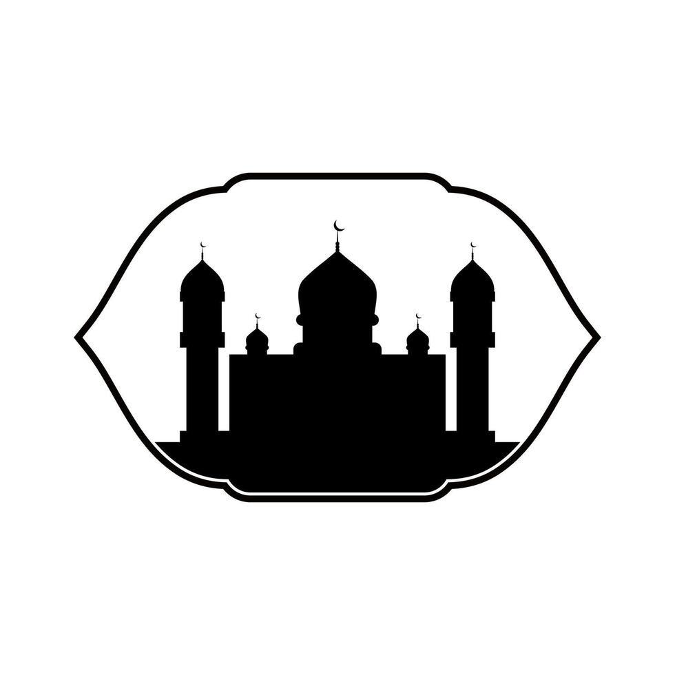 mesquita logotipo vecor ilustração. muçulmano mesquita silhueta logotipo modelo. Ramadã kareem, eid Mubarak vetor