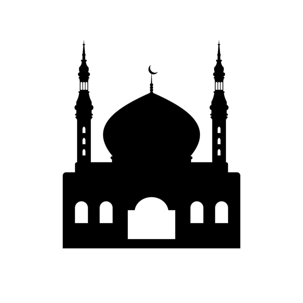 plano mesquita silhueta vetor ilustração. islâmico mesquita edifícios dentro silhueta para fundo elemento Projeto. muçulmano mesquita silhueta. Ramadã Ramadhan kareem. eid mubarak.