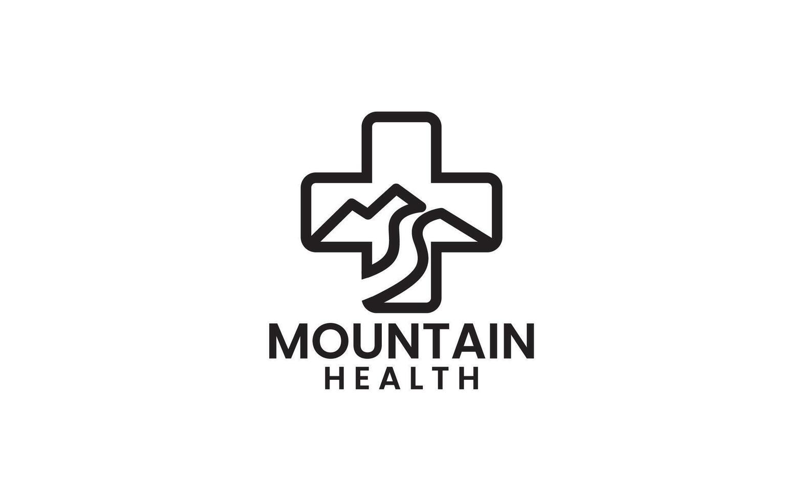 médico Cruz montanha ao ar livre logotipo Projeto vetor