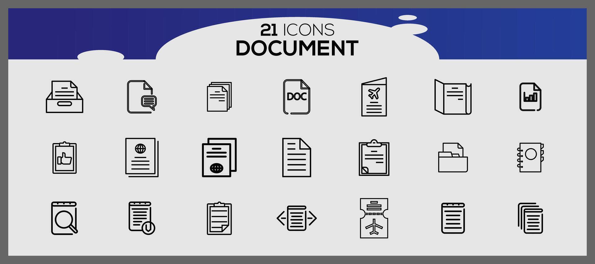 criativo arquivos e documentos plano ícone pacote. local na rede Internet ícones coleção. Internet elementos ícones. vetor